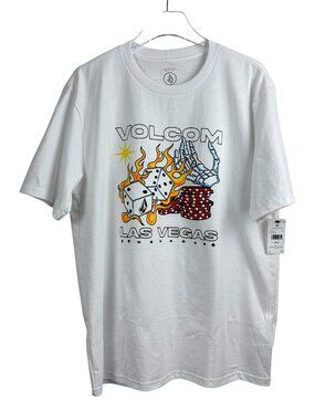 Volcom Las Vegas White T-Shirt Men's Size L NWT